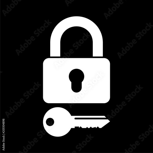 Login icon, Secure access button  on dark background photo