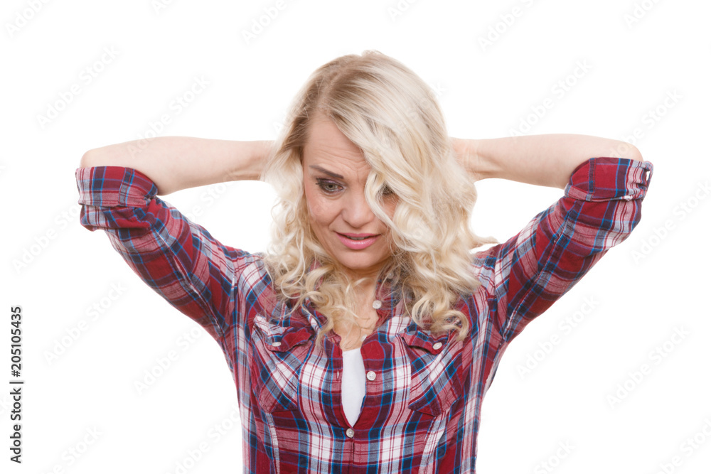 Portrait of mid aged blonde woman Portrait of mid aged blonde woman