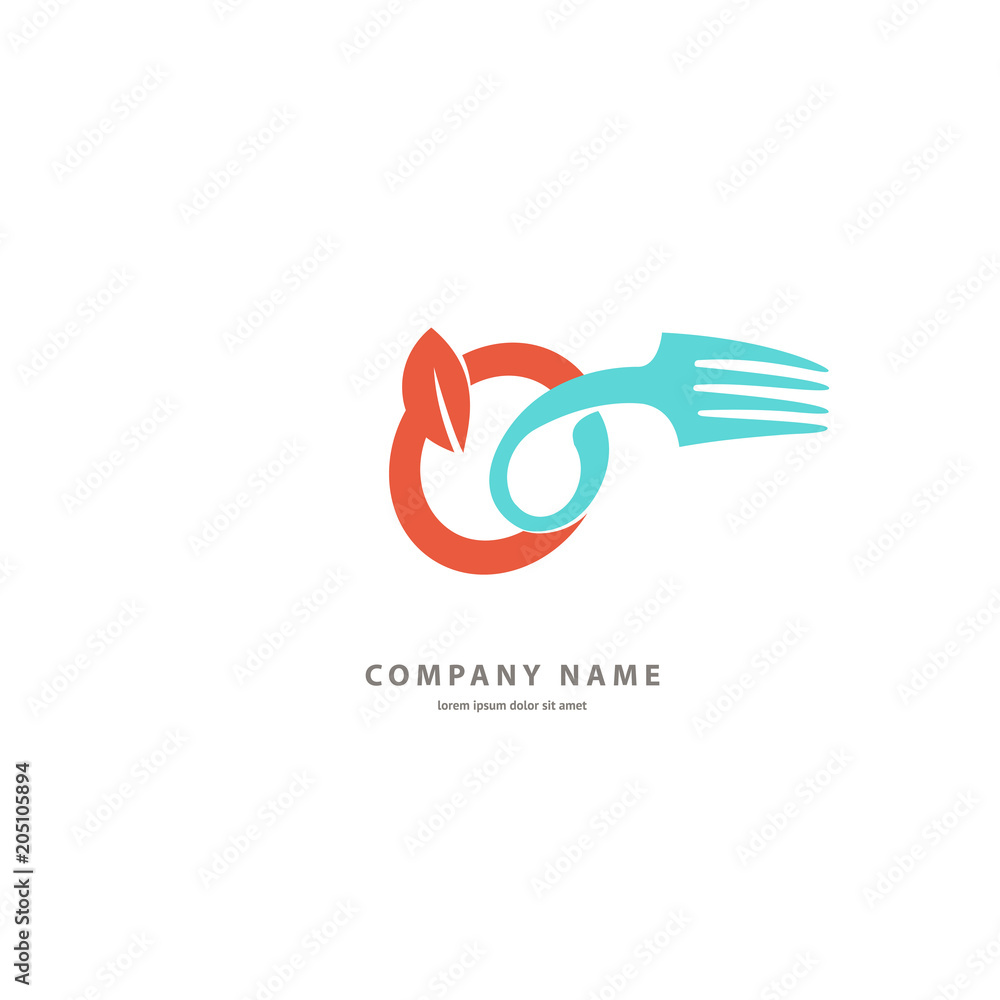 Obraz premium Vector stock logo, abstract natural, healthy, bio food vector template.