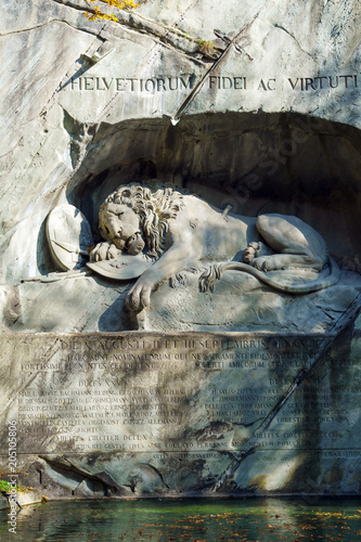 Famous Lion Monument (1820) by Bertel Thorvaldsen, Lucerne, Switzerland