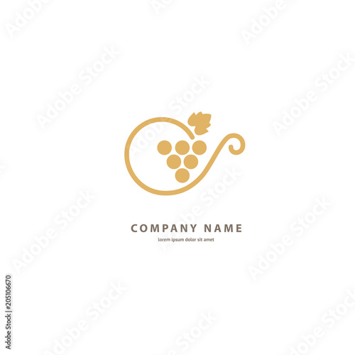 Vector stock logo, abstract wine vector template.