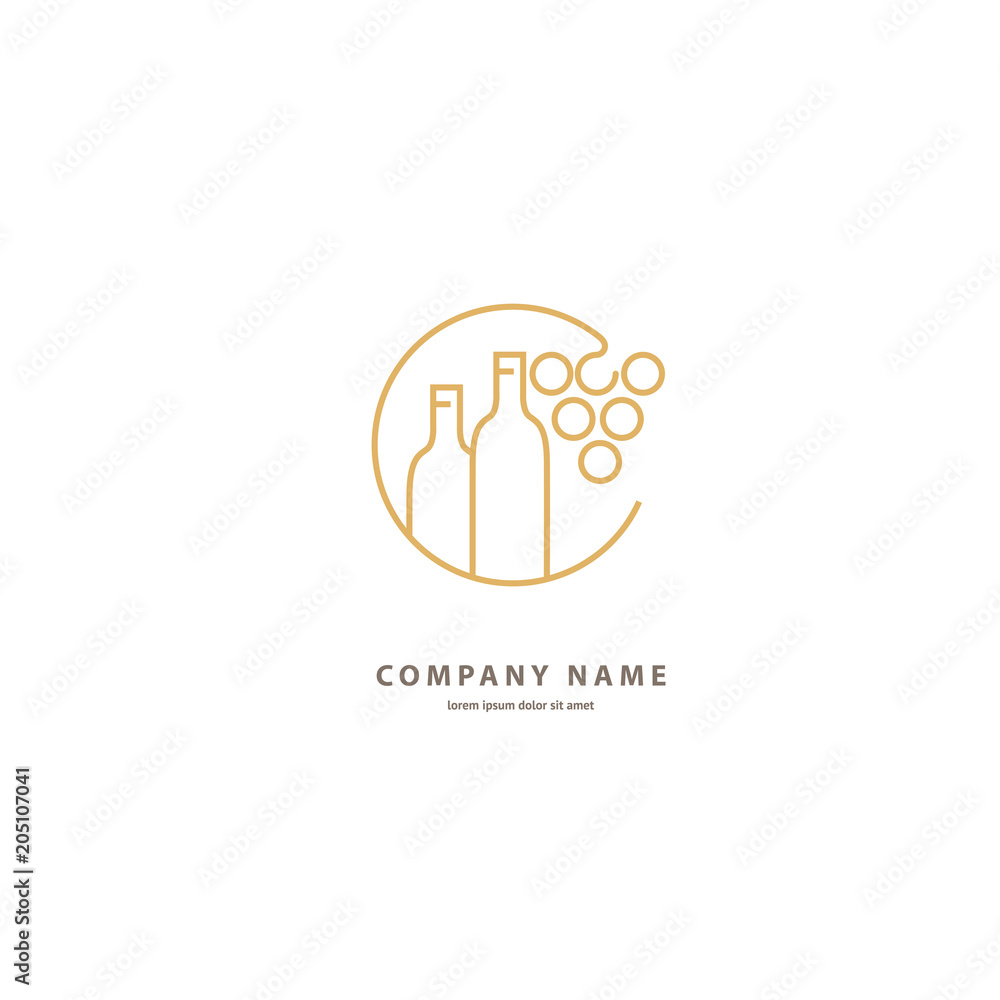 Vector stock logo, abstract wine vector template. Vector stock logo, abstract wine vector template.
