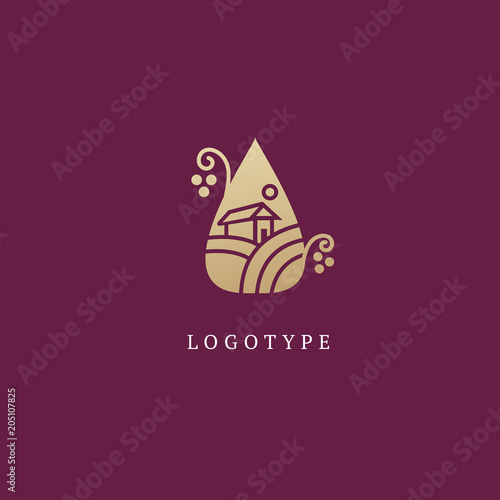 Vector stock logo, abstract wine vector template.