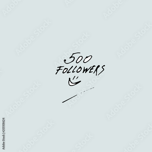500 followers. Vector illustration for social network friends.