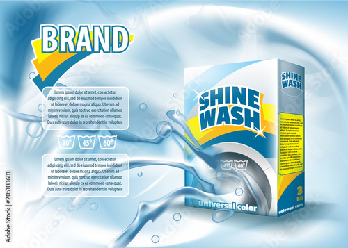 Package design template mock up for laundry detergent