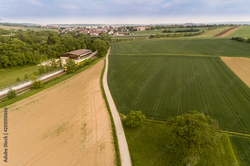 Luftbild mit Blick auf Münchingen in Baden Württemberg