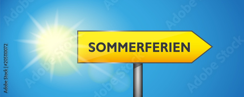 sommerferien wegweiser gelb