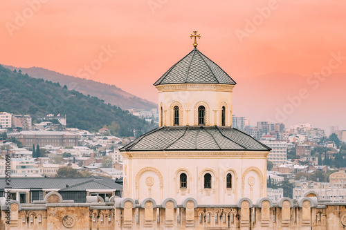 Tbilisi, Georgia. Exterior Of The Holy Trinity Cathedral of Tbilisi