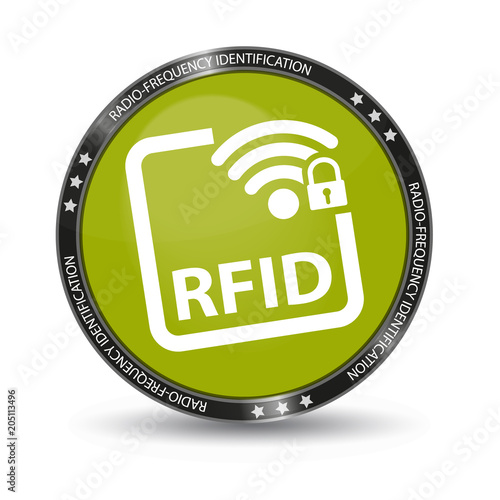 Radio Frequency Identification RFID - Glossy Web Button