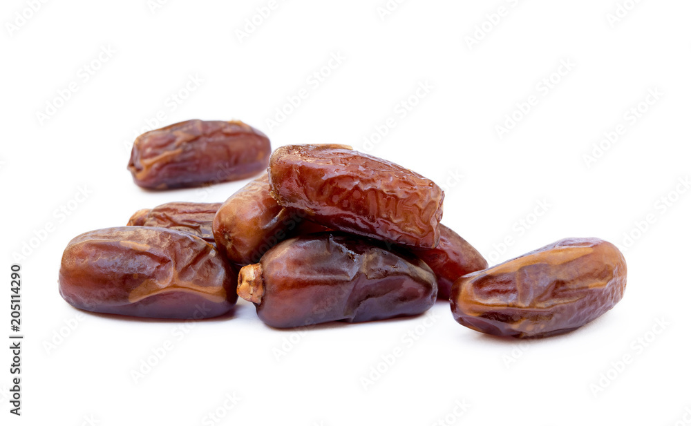 Dried sweet dates isolated on a white background Dried sweet dates isolated on a white background
