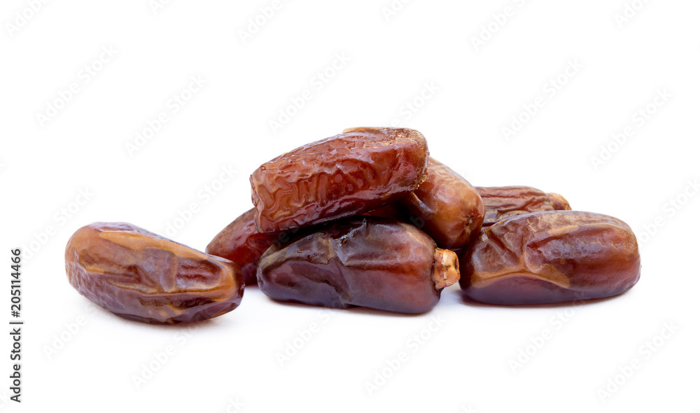 Dried sweet dates isolated on a white background Dried sweet dates isolated on a white background