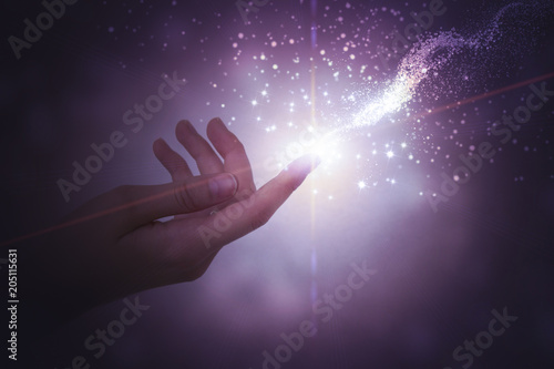Slika na platnu A hand giving the flow of energy