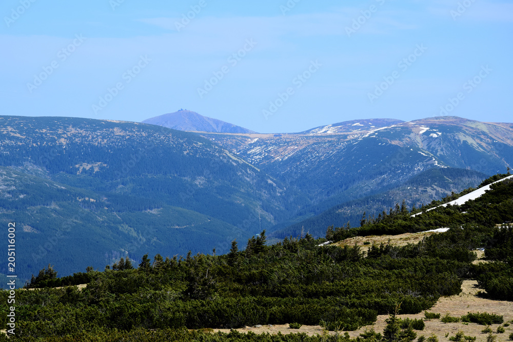 Riesengebige, Blick von der Goldhöhe zur Schneekoppe Riesengebige, Blick von der Goldhöhe zur Schneekoppe