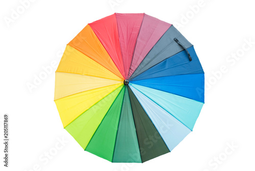 Rainbow Umbrella Isolated on White background