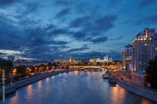 Evening over the beautiful Moscow