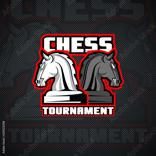 Horse chessmen logo template.