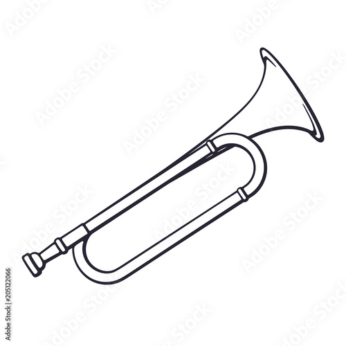 Doodle of classical music wind instrument horn