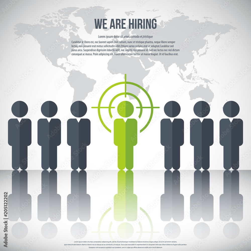 Human resources - we are hiring, poster, web banner, human resources concept, EPS10 vector Human resources - we are hiring, poster, web banner, human resources concept, EPS10 vector