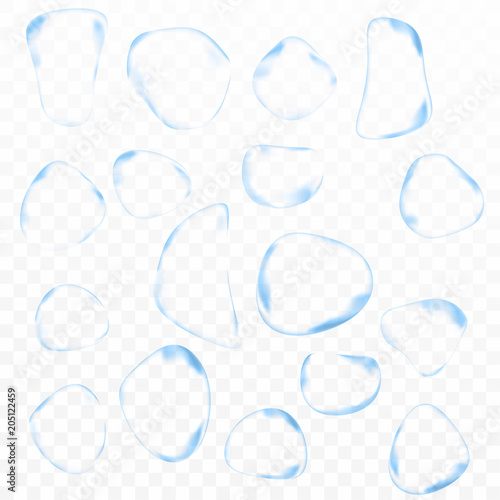 Isolated transparent water droplets cut out template collection
