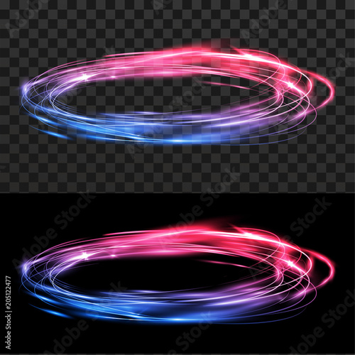 Red and blue gradient speed orbital transparent light element design
