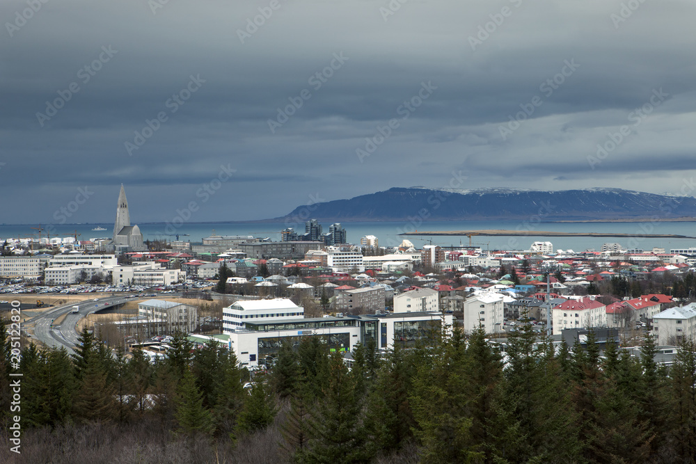 A cloudy day in Reykjavik