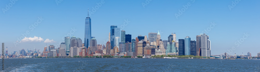 Lower Manhattan skyscrapers and One World Trade Center