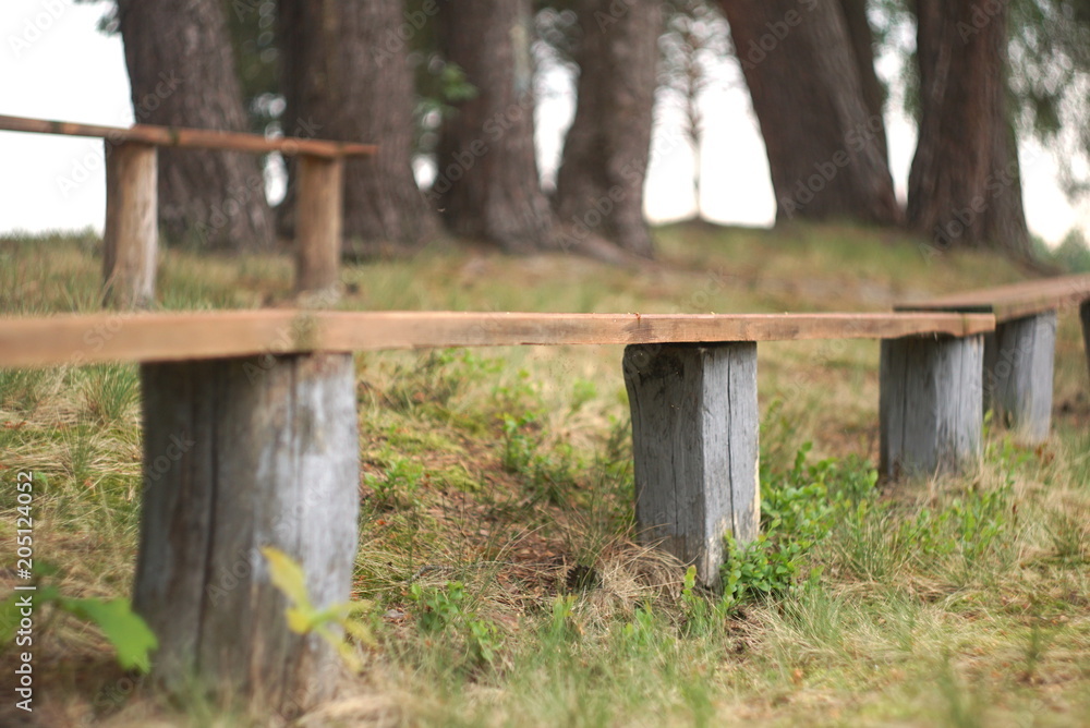 old benches in the park old benches in the park