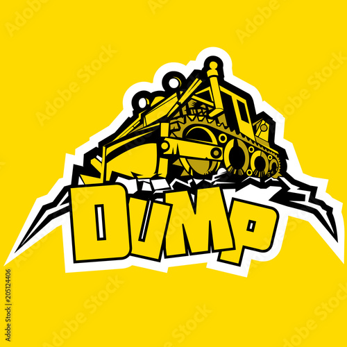 Excavator working on dump.