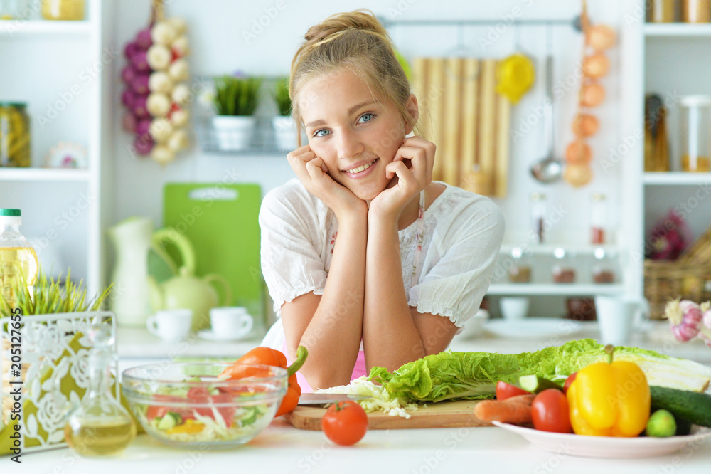 the girl in the kitchen