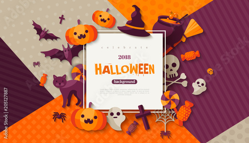 Halloween card with square frame