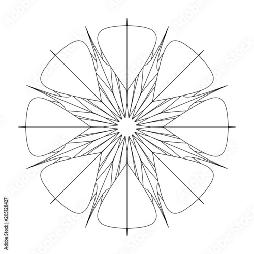 Einzigartiges Mandala zum selber ausfüllen und bearbeiten