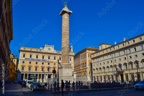 Column of Marcus Aurelius (Colonna di Marco Aurelio) in Piazza Colonna, in Rome, Italy © Jesus Barroso