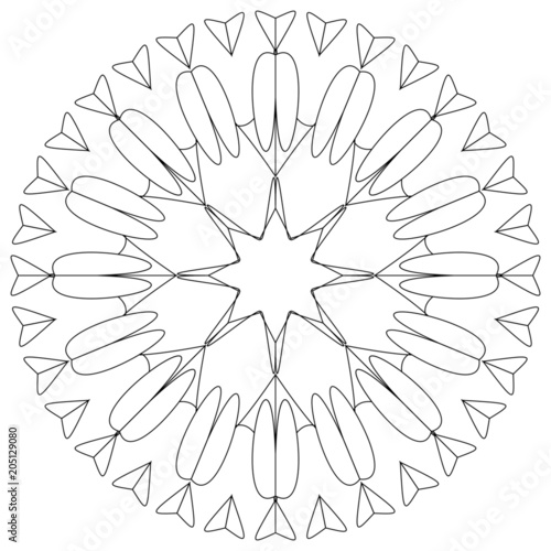 Einzigartiges Mandala zum selber ausfüllen und bearbeiten