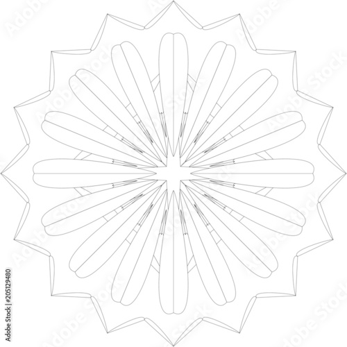 Einzigartiges Mandala zum selber ausfüllen und bearbeiten