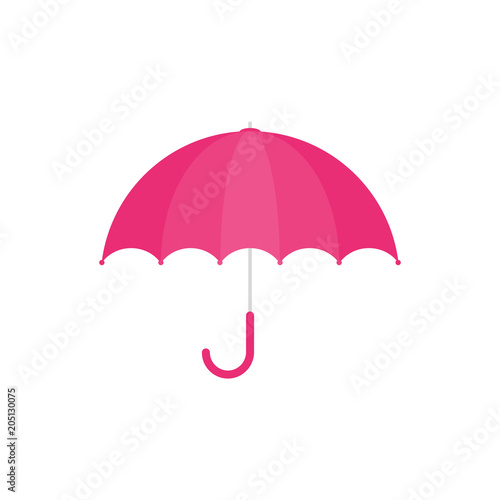 Vector Illustration. Red umbrella icon. Red umbrella isolated on white background. Cartoon style