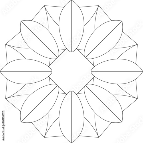 Einzigartiges Mandala zum selber ausfüllen und bearbeiten