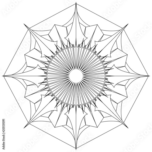 Einzigartiges Mandala zum selber ausfüllen und bearbeiten
