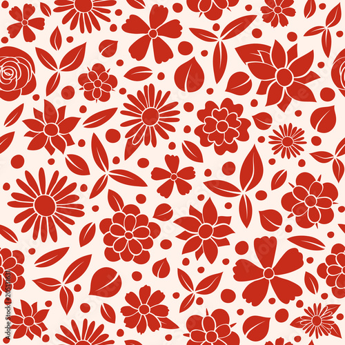 Seamless floral pattern - wrapping paper. Vector.