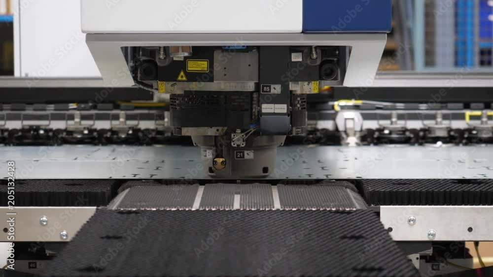Industrial cnc machine in oven factory, close up Industrial cnc machine in oven factory, close up