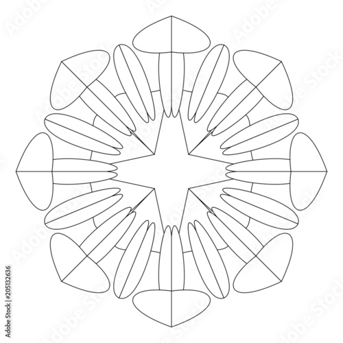 Einzigartiges Mandala zum selber ausfüllen und bearbeiten