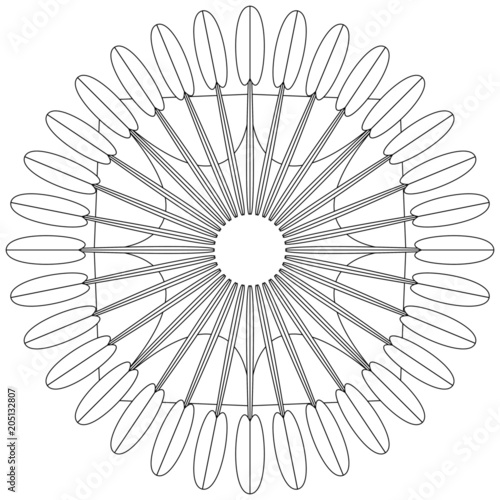Einzigartiges Mandala zum selber ausfüllen und bearbeiten