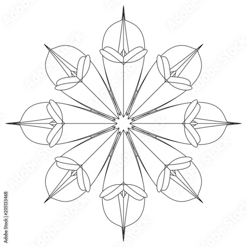 Einzigartiges Mandala zum selber ausfüllen und bearbeiten