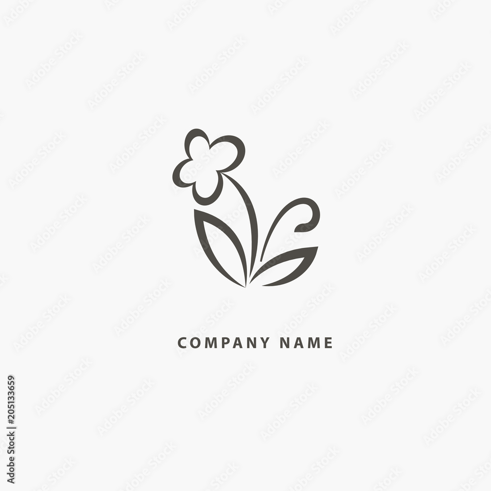 Floral logo. Flower wedding icon. Luxury retro emblem. Cosmetics, Spa, Beauty salon, Decoration, Boutique vector logo.