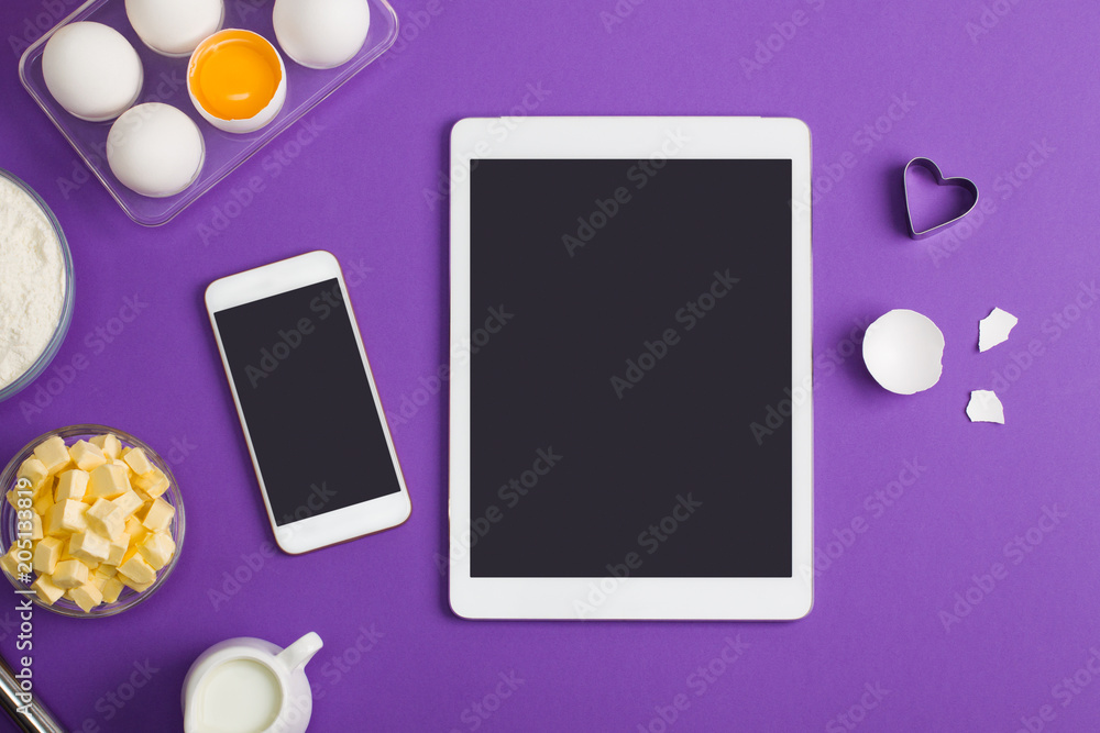 Kitchen baking mobile phone tablet application service website mockup Kitchen baking mobile phone tablet application service website mockup