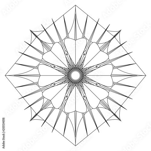 Einzigartiges Mandala zum selber ausfüllen und bearbeiten