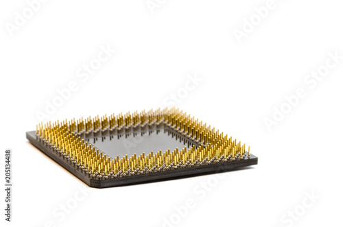 Computer processor on white background