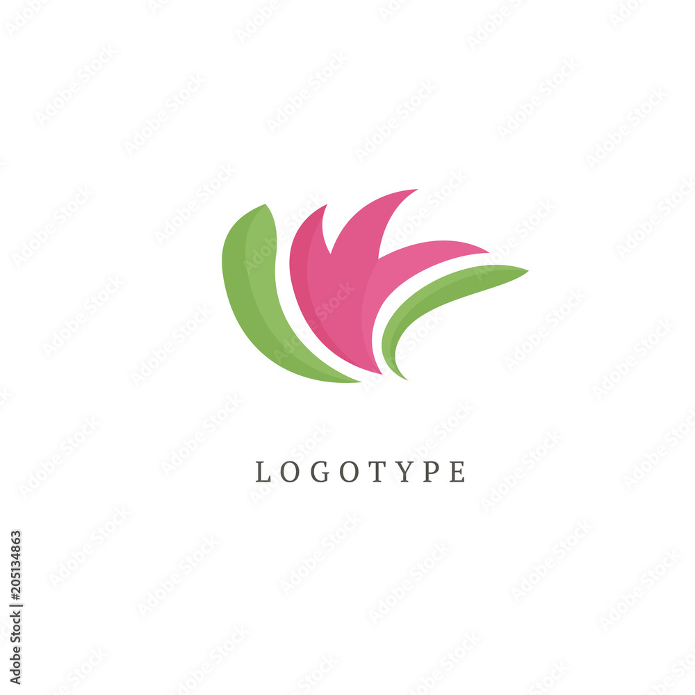 Fototapeta premium Vector illustration, Graphic Design Editable Design. Floral logo. Flower wedding icon. Luxury spring and summer, emblem.