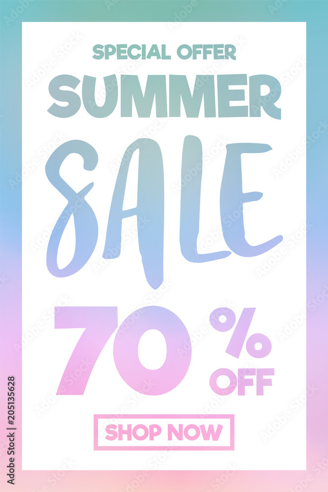 Plakat Summer Sale - special offer. Concept of multicoloured poster. Vector.