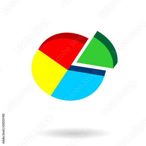 Free Download Round diagram pie with shadow. Vectro business icon. - GFXLoad