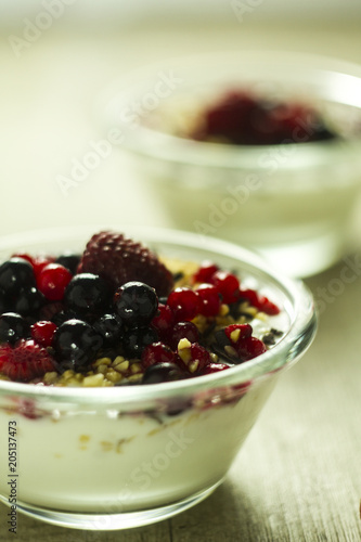 Natural yogurt with some berries